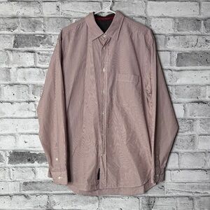 Zengna Sport Men's Classic Red & White Striped Button-Up Shirt